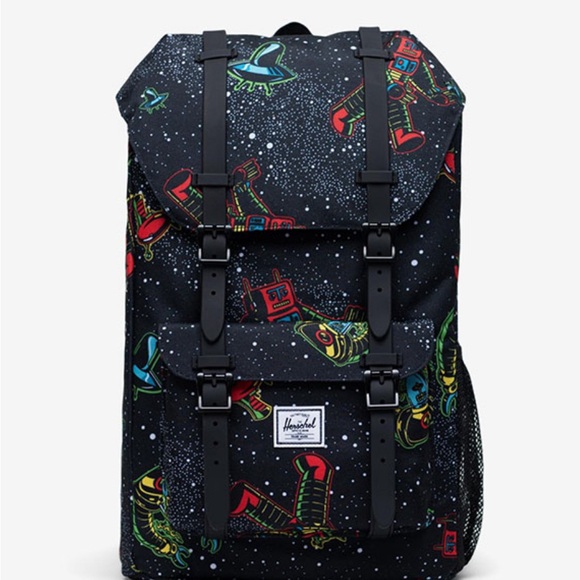 Herschel Kids Little America Youth Backpack in Space Robots NWT - Picture 8 of 10